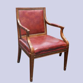 Traditional Vintage Baker Dining Side Chair Leather