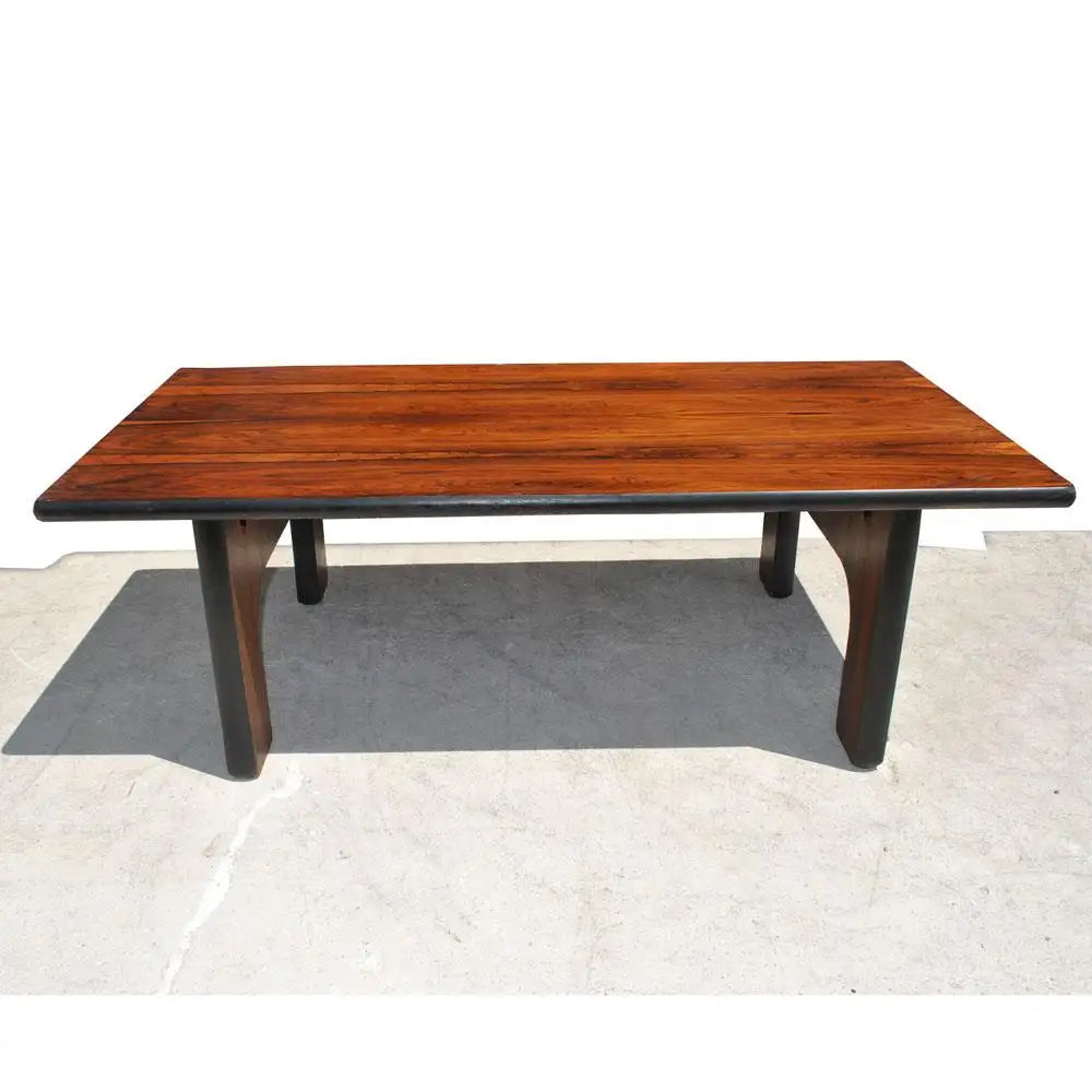 40" Veneer Brazilian Rosewood Coffee Table in the Style of Sergio Rodriques