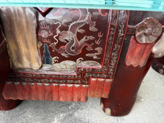 decorative animal base tables elephant motif glass surface