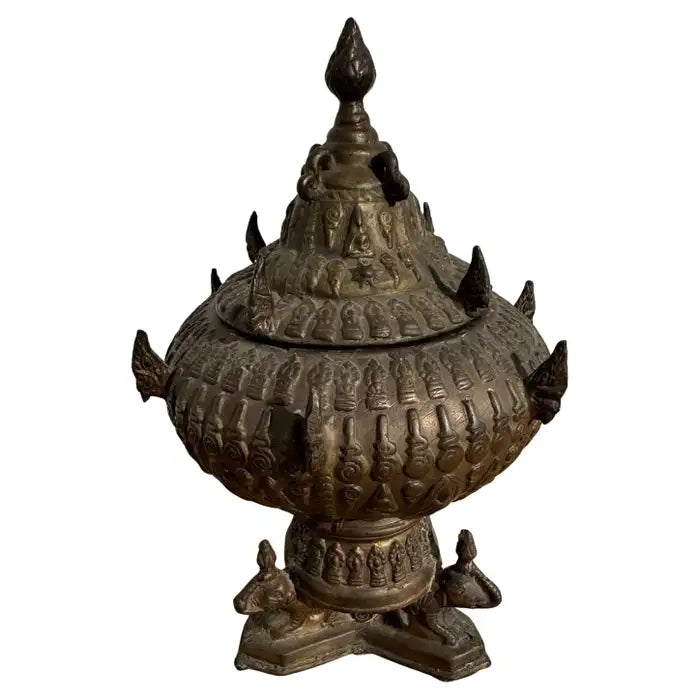 thai bronze naga sculpture spiritual guardian serpent decor