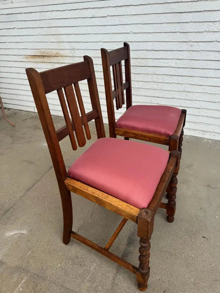 traditional barley twist dining chairs set of two