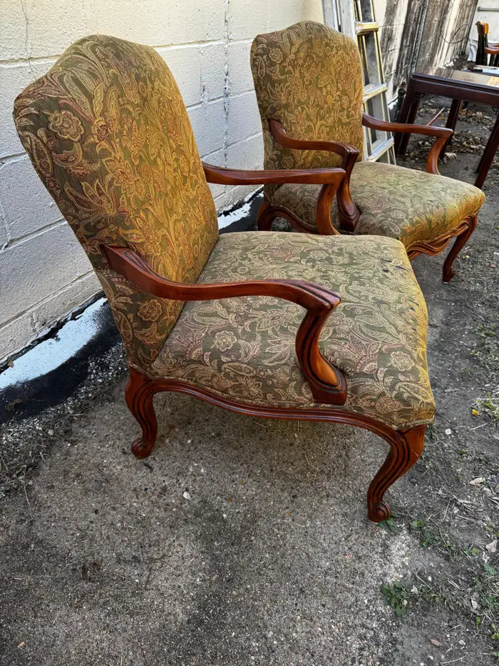 walnut bergere chairs upholstered vintage french style seating