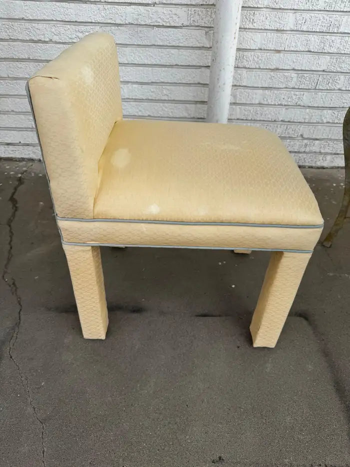 modern vanity stool with fully upholstered structure