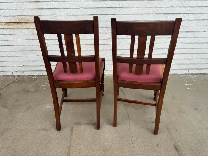 vintage wood accent chairs with twisted legs design