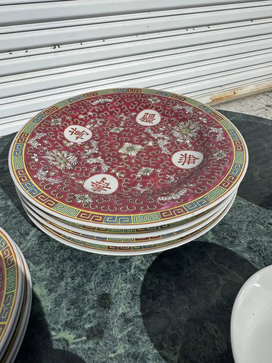 hand painted porcelain dinnerware Asian pattern set