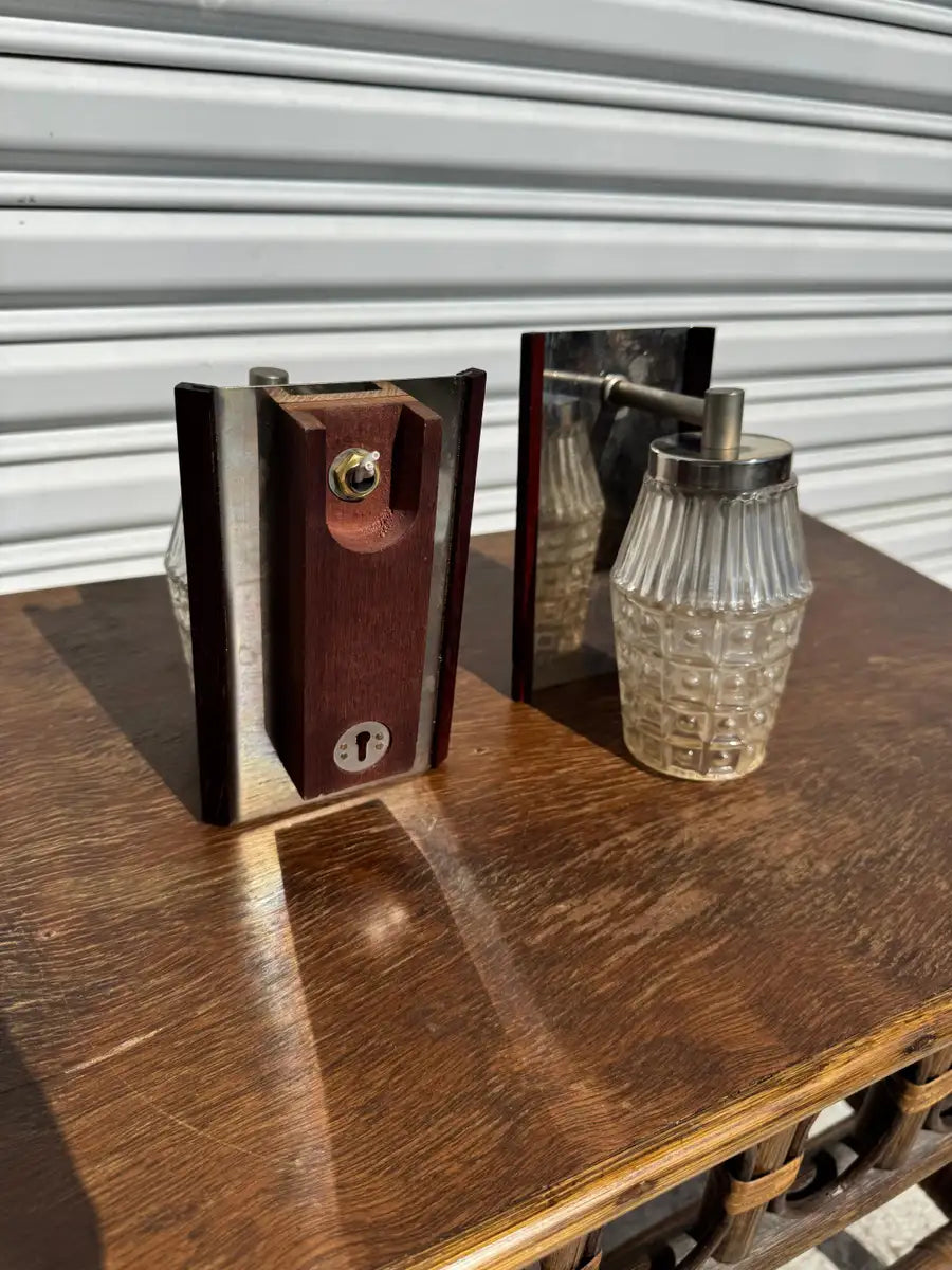vintage Danish sconces modern wall lighting pair