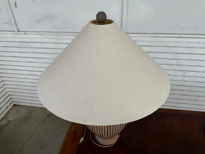 hand painted Asian lamp with floral motifs and 3 way lighting