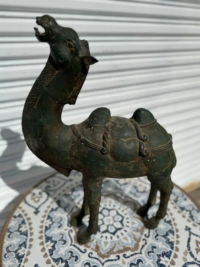 bronze camel statue decorative accent global style