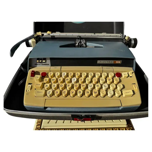 vintage electric typewriter with classic keyboard and retro design