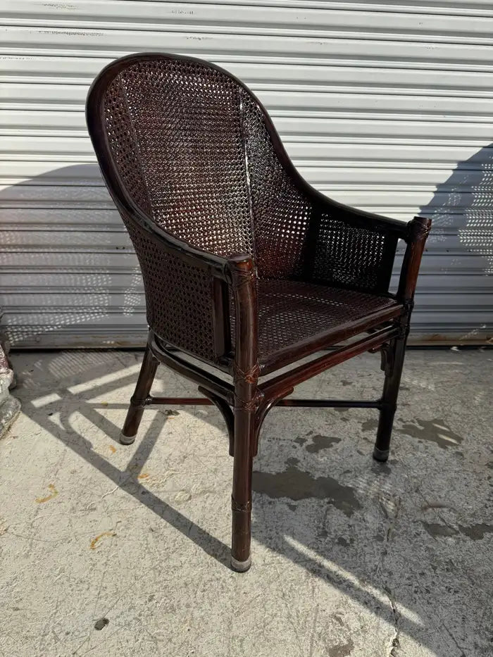 elegant wood dining chairs with cane detail
