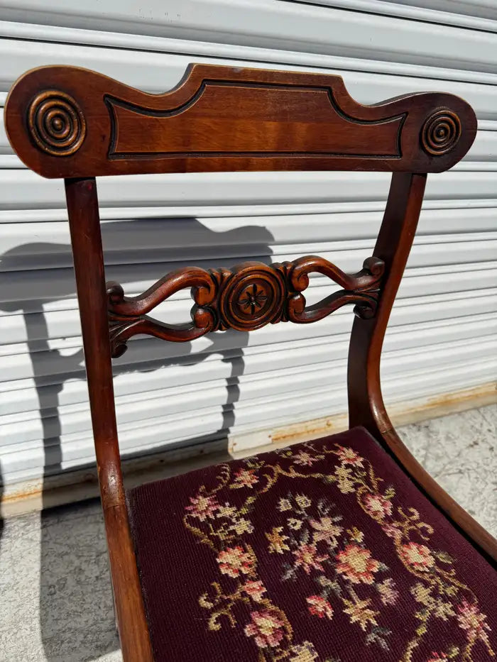 carved mahogany side chair vintage decorative seating