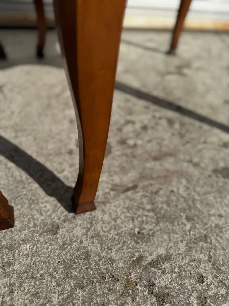 pair of vintage walnut accent tables decorative top
