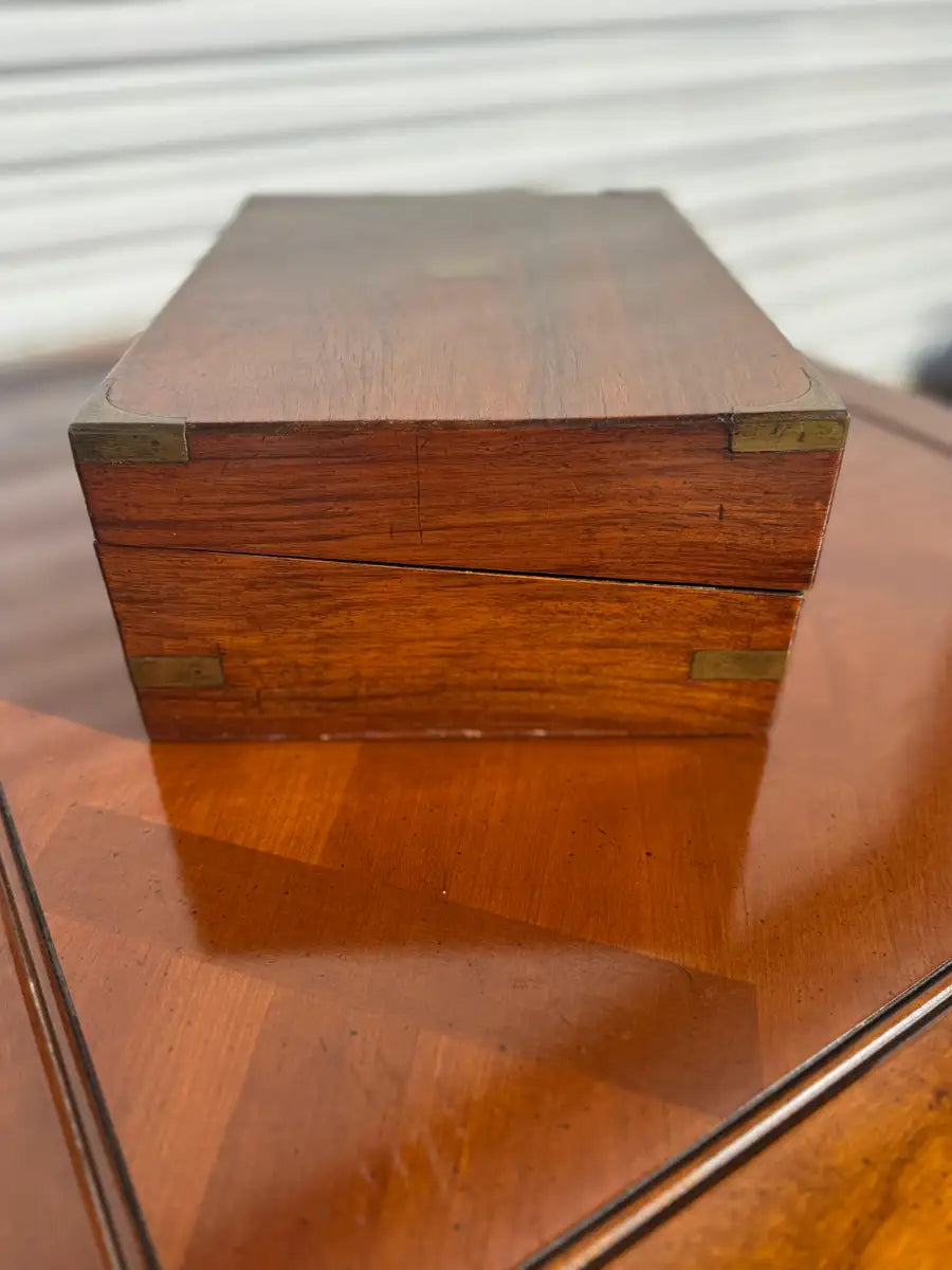 vintage travel writing desk wood box with compartments