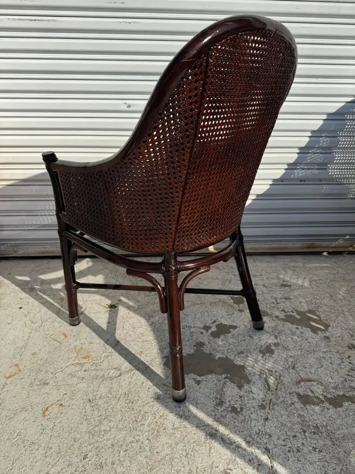 modern dining chairs with woven cane and wood frame