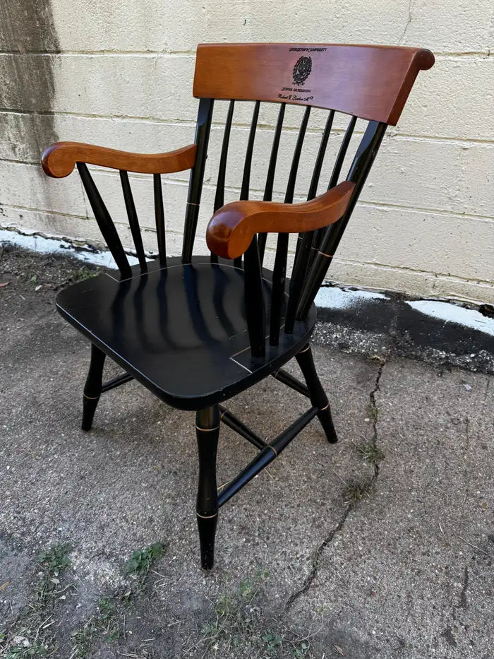 classic windsor style chair black finish wooden frame