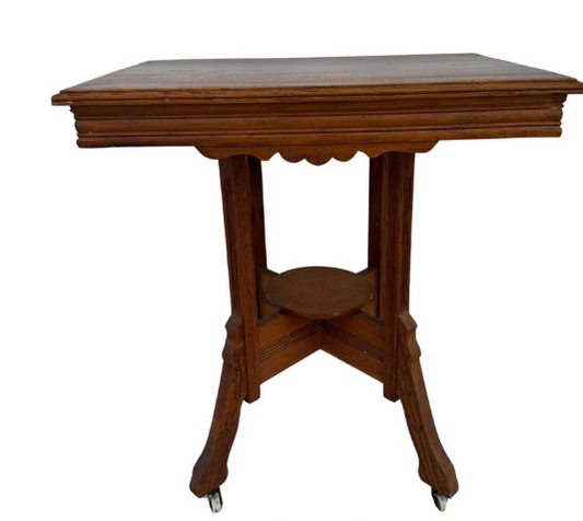 Antique Victorian Carved Wood Parlor Side Table