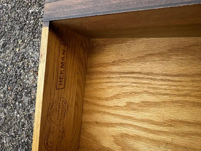 mid century modern walnut side table storage furniture