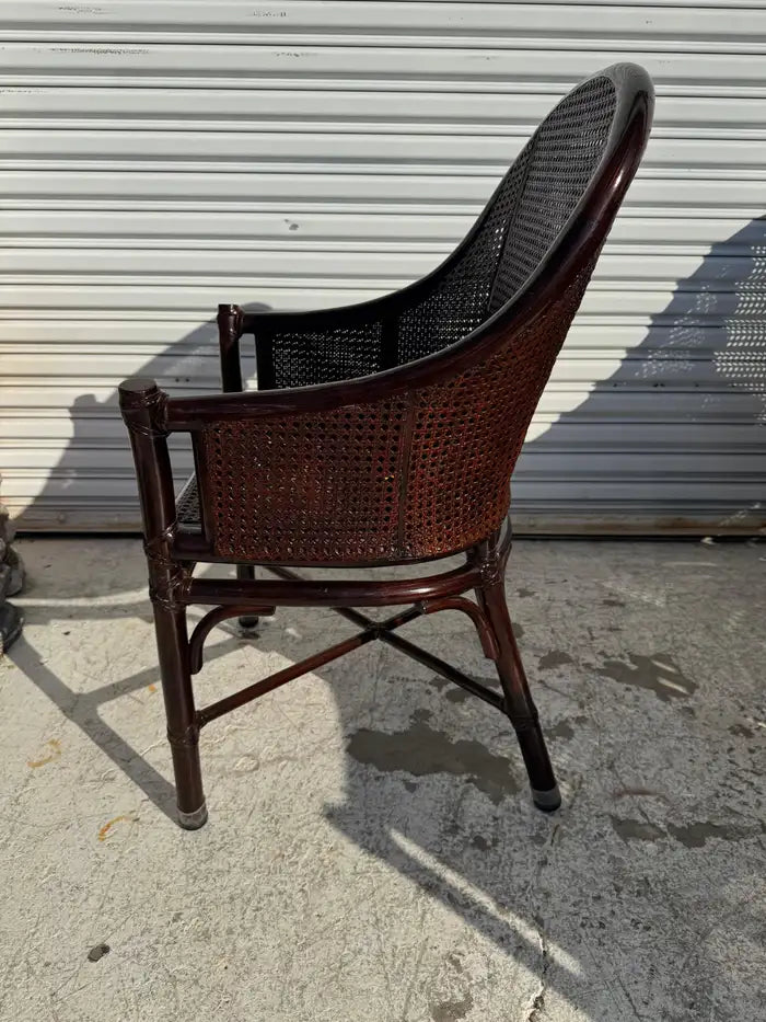 mid century cane chairs with tapered legs