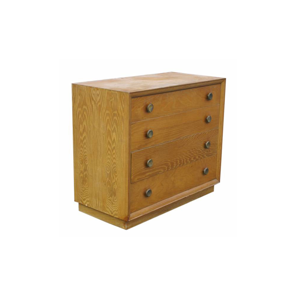 Vintage 1940 Brown Saltman desk dresser chest with mid century design