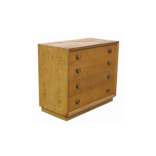Vintage 1940 Brown Saltman desk dresser chest with mid century design