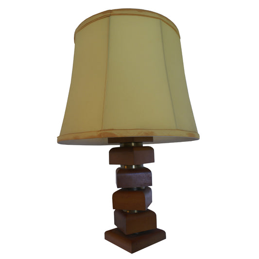 Vintage Wood and Brass Table Lamp (MR8646)